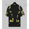 Dames T-shirt Designer Hoge versie veelzijdige ronde hals sportjacquard neongeel golvend borduurwerk T-shirt met korte mouwen trend W8F7