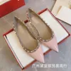 Shoes v Classic Cow Patent Leather Rivet Pointed Head, Low Top, Shallow Mouth, Simple Comfortable, Versatile Flat Sole Women's