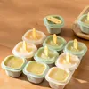 Glassverktyg Square Ice Cube Molds Food Grad Silicone Glass Mögelgitter med Popsicle Stick Diy Jelly Pudding Summer Ice Ball Maker YQ240130