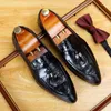 Geklede schoenen Reliëfleer Formeel Single Heren Brits Casual Grote maten Mode