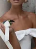 Moda seksowna kokardka sukienki bez ramiączek kobiety biała sukienka midi bez pleców bez rękawów bodycon żeńskie szaty klubowe imprezowe 24030