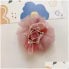 Hårtillbehör 8st/Lot Princess Children Baby Hairpin Vintage 3D Crown Mesh Clip for Kids Girl Birthday Party Decroative Pin Gift D OTFR1