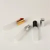 10 ml parfymflaskor med sprayer frostat glas guld silver svart kosmetisk behållare påfyllbar dim spray flaska 25 st lot279o