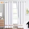 NICETOWN Full Blackout Curtain with Felt Fabtic Liner for Sound Insutation 3 Layers 100% Light Block Home Theater Baby Nursery LJ2251V