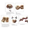 Bow Ties Women Winter Warm Faux Fur Collar Scarf Shawl Deer Antlers Earmuff Fake Wrist Cuffs Cartoon Bear Brooch Pin Christma