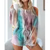 Dames trainingspakken elegante luipaard bloemenprint dames tweedelige sets lente zomer t-shirt met lange mouwen en korte casual homewear outfits