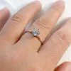 Wedding Rings 6mm Solitiare Cupid Cut Round Cubic Zircon Stone White Gold Color Engagement Ring For Women Jewelry Bijoux Sale Bague