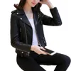 Women Faux Leather Jacket Sugion Systlish Faux Leather Women’s Motor Stacket مع Decord stular zipper Decor