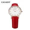 Cagarny Women Watch Designer Fashion Casual Quartz Watches Leather Strap Gold271o