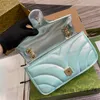 Borsa a tracolla piccola con catena horsebit verde iridescente in pelle designer Ophidia borse da donna a spalla Borse a tracolla Tote shopping borsa a tracolla borse di lusso