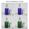 収納ボトルジャー30ml緑のフロストブルーフロスト香水ガラスボトル補充可能な1オンスシルバースプレーとローションポンプ254K