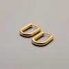 Hoop Earrings Fashion Gold Plated Oval Shape For Women Girls Punk Ear Party Jewelry Gift Eh407