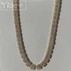 Collier chaîne de tennis baguette pour hommes, chaîne cubaine, ras du cou en diamant scintillant, collier glacé 2022187j