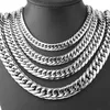 Halsband Mens Big Long Chainstainless Steel Silver Halsband Male Accessories Neckkedjor smycken på Fashion Steampunk246T