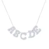 Chaînes 925 Sterling Silver Sparking Cz Pavé 26 Lettres Charmes Pendentifs A à Z Alphabet Nom Collier Résultats Pour DIY Bijoux Faits À La Main