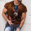 Men's T-Shirts Hot Selling Usa Flag Stripes Stars T-Shirt For Men 3d Print Eagle American Flag Men T Shirt Summer Top Tee Loose Oversized-Shirt 240130
