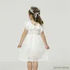 Sukienki dziewczynki małe dziewczynki sukienka 2023 NOWA LETNO LACE Haftowa sukienka kwiatowa Księżniczka Przyjęcie urodzinowe