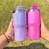 Rainbow Cute Mini Travel Mug Sparkle Iridescent 20oz Kids Sparkly Shimmer Holographic Glitter Blank Sublimation Tumbler With Lock och Strå, säljs av fall