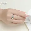 Collier LAMOON S925 bague pour femmes coupe prix vert Agate calcédoine 925 argent Sterling 18K plaqué or blanc bijoux fins LMRI006