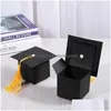 Party Decoration Bachelor Hat Packaging Box Creative Wedding Candy Graduation Return Gift Drop Delivery Dh6Vg