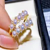 220901401 Diaomondbox Jewelry Ring 5 3 5-4mm AKA Pearl Au750イエローゴールドメッキスターリング925シルバー調整可能なラインストーンZicron299D