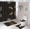 Top Luxury Shower Curtain Four-Piece Bathroom Waterproof Curtain Non-Slip Floor Mat Toilet Mat Bathroom Supplies