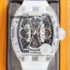 Automatiska mekaniska klockor RM053 Leisure Superclone Mechanical Active Luxury Tourbillon Superclone RM53-02 Automatisk maskiner snöglasfodralband