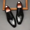 Marca derby sapato de casamento apontado adulto rendas formal masculino personalizado couro genuíno verão respirável confortável