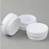 24 x 50g Empty White Cosmetic Cream Containers Jars 50cc 50ml for Cosmetics Packaging Plastic Bottles With Metal Lidsfree shipping by Vsjep