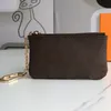 デザイナーウォレットバッグ5カラーキーチェーンリングキーポーチコイン財布ダミエレザークレジットカードホルダー女性男性小型ジッパー財布革の財布と箱とダストバッグ