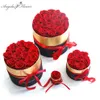 Eternal Rose In Box Zachowane prawdziwe kwiaty róży z zestawem pudełka Prezent Dnia Matki Romantyczne Walentynki Prezenty WholesA2315