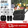 Walkie Talkie Ejeas V6c Pro 2ユーザー審判インターコムヘッドセット通信Duplex Bluetoothヘッドフォンサッカー会議インターホン防水YQ240130