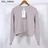 Nuovo 24ss Abbigliamento da yoga per donna Felpe perfettamente oversize Maglione sciolto a maniche lunghe Crop Top Allenamento fitness Girocollo Camicetta 6 colori Abbigliamento da yoga da donna