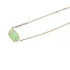 Designer Kendrascott Jewelry Elisas Original Fashionable Geometric Oval Clear Water Green Cats Eye Necklace Collarbone Chain