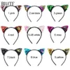 20pcs Partia plastikowa z 2 4 '' odwracalna cekinowa haft Ear Cat Fashion Hairband Hair Akcesoria HB068 C280L