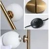 Floor Lamps White Glass LED Floor Lamp Living Room Bedroom Lighting Gold Metal G9 Bulb 110-220V Modern Standing Lights YQ240130