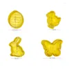 Baking Moulds 4pcs 3d Cartoon Easter Egg Chick Butterfly Cookie Cutter Forms Mold Stamp Embosser Fondant Diy Cake Decorating Tool