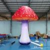 Champignon gonflable géant double rouge personnalisé en gros avec LED et soufflant pour les décorations d'événements de la fête de Noël extérieure