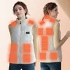 Tapetes unisex colete aquecido quente carregamento usb 15 áreas aquecimento elétrico gilet 3 modo de temperatura algodão para acampamento ao ar livre caminhadas