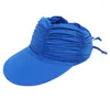 Chapéus de borda larga Chapéu de sol longo para mulheres respirável aberto top sunproof menina praia boné headwear
