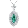 Chains Fashionable Temperament S925 Silver High Carbon Diamond High-end Jade Women's Pendant Necklace 8 16 Wedding Jewelry Wholesale