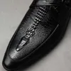 Rozmiar 38 do 46 sukienki męskiej oryginalny skórzany wzór krokodyla mnich pasek Oxford podwójne klamry biznesowe buty męskie