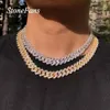 Stonefans hiphop kubansk länkkedja choker halsband bling juvelery män kvinnor mode isad kubansk strass halsband krage kedja t202524