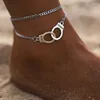 Anklets Fashion Multilayer Foot Chain Handcuffs Ankle Bracelet For Women Beach Accessories Gift Boho Style Star Anklet