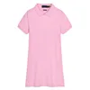 Vestido polo feminino verão casual saia longa doce vestidos de vestuário bordado lapela pescoço saias roupas de moda de alta qualidade