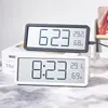 Relógios de parede Relógio de estilo breve com display de temperatura e umidade para sala de estar decoração criativa LCD eletrônico