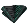 Fliegen Hi-Tie gestreift schwarz grün Seide Luxuskrawatte für Mann Accessoire Herrenmode Krawatte Taschentuch Manschettenknopf Smoking klassisches Geschenk