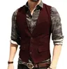 Black Flip Pocket Men Passar Vest V Neck Jacket HerringBone T Business Waistcoat Wedding Groomman Clothing Victorian Steampunk 240125