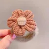 Herfst- en wintermelkkoffiekleurige kleine bloem met harige leren banden Stijl Hoge schoonheid Fairy Loop Eenvoudige haartouwhoofdband