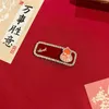 Haarspeldjes Clip Leuke Creatieve Chinese Jaar Haarspeld Accessoires Voor Vrouwen Dierenriem Draak Rode Strass